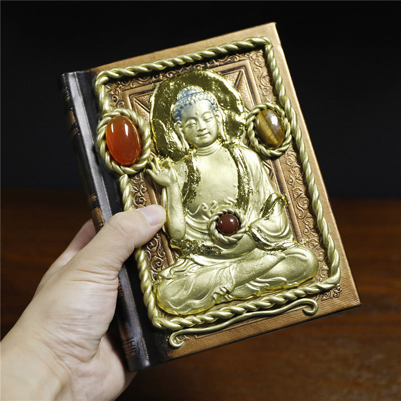 Hand Crafted Natural Crystal Retro Foreign Trade Magic Notebook Buddha