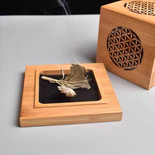 Bamboo Cleansing Box Sage Holder Incense Burner