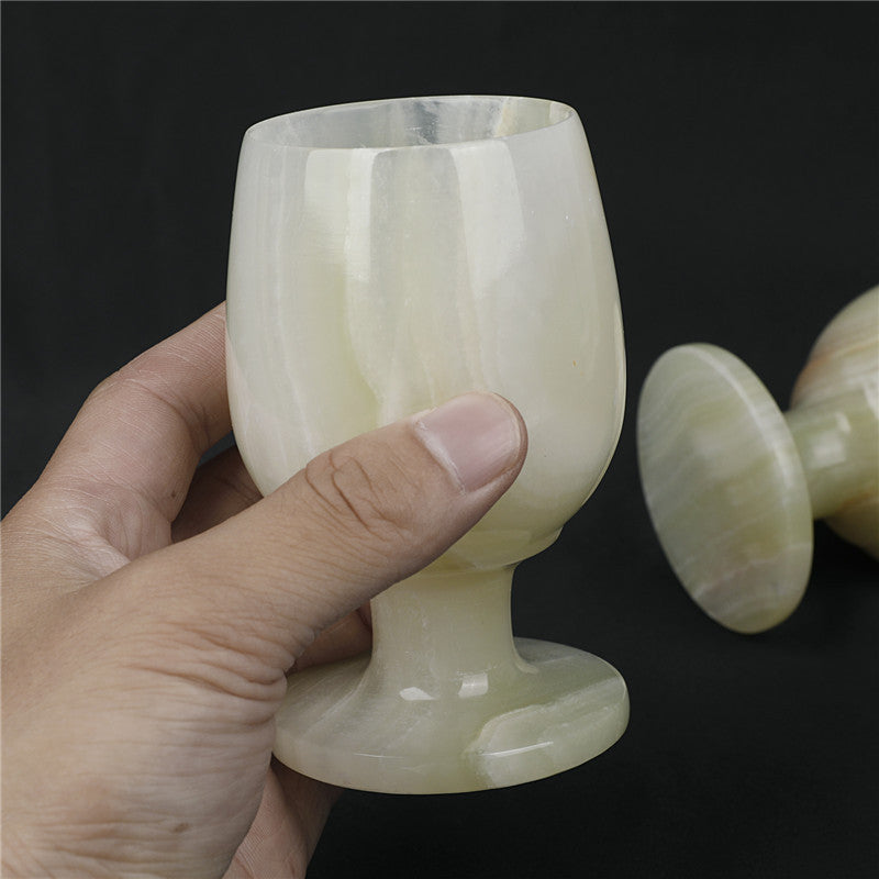 Handcrafted Natural Afghan Jade Wine Glass