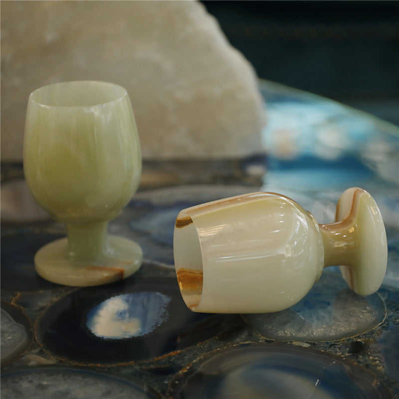 Handcrafted Natural Afghan Jade Wine Glass