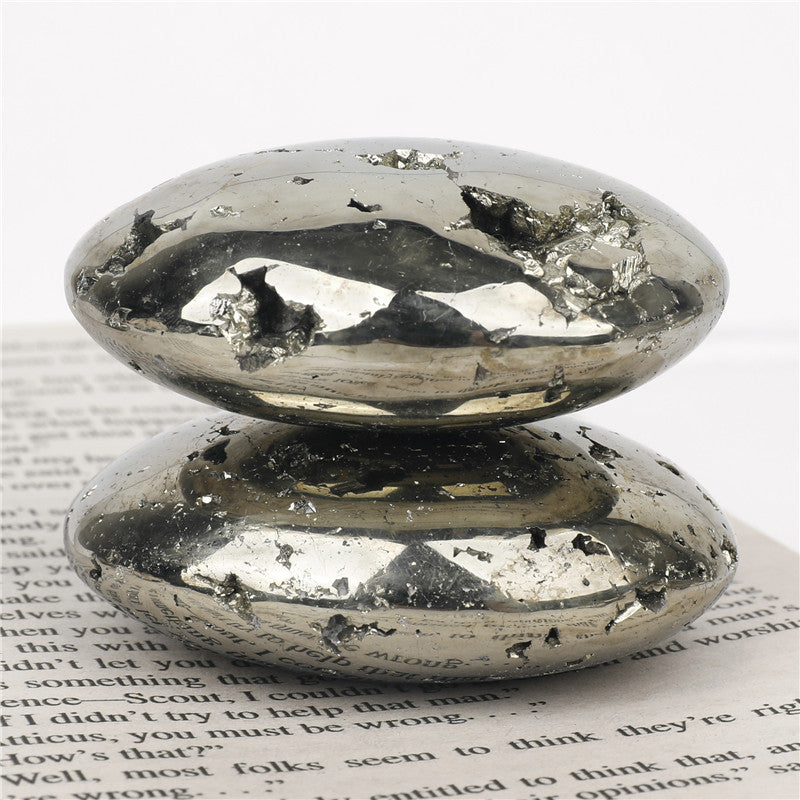 Natural Pyrite Palm Stone Prosperity & Abundance Manifestation