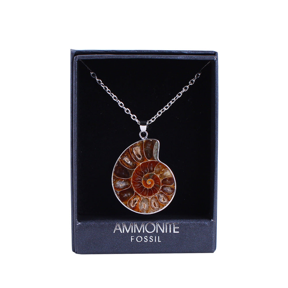 Natural Ammonite Fosillsed Shell Necklace Gifting Idea