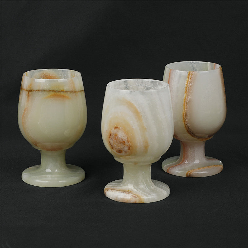 Handcrafted Natural Afghan Jade Wine Glass