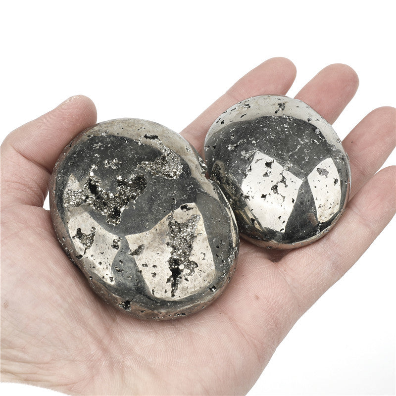 Natural Pyrite Palm Stone Prosperity & Abundance Manifestation