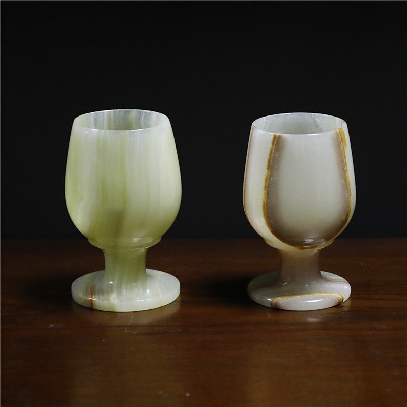 Handcrafted Natural Afghan Jade Wine Glass