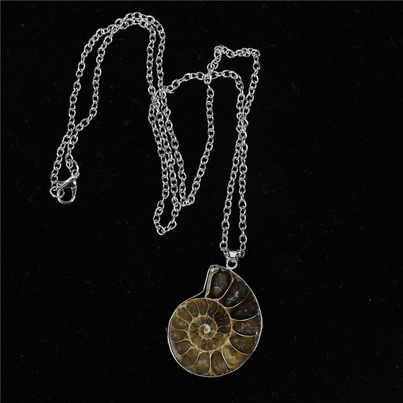 Natural Ammonite Fosillsed Shell Necklace Gifting Idea