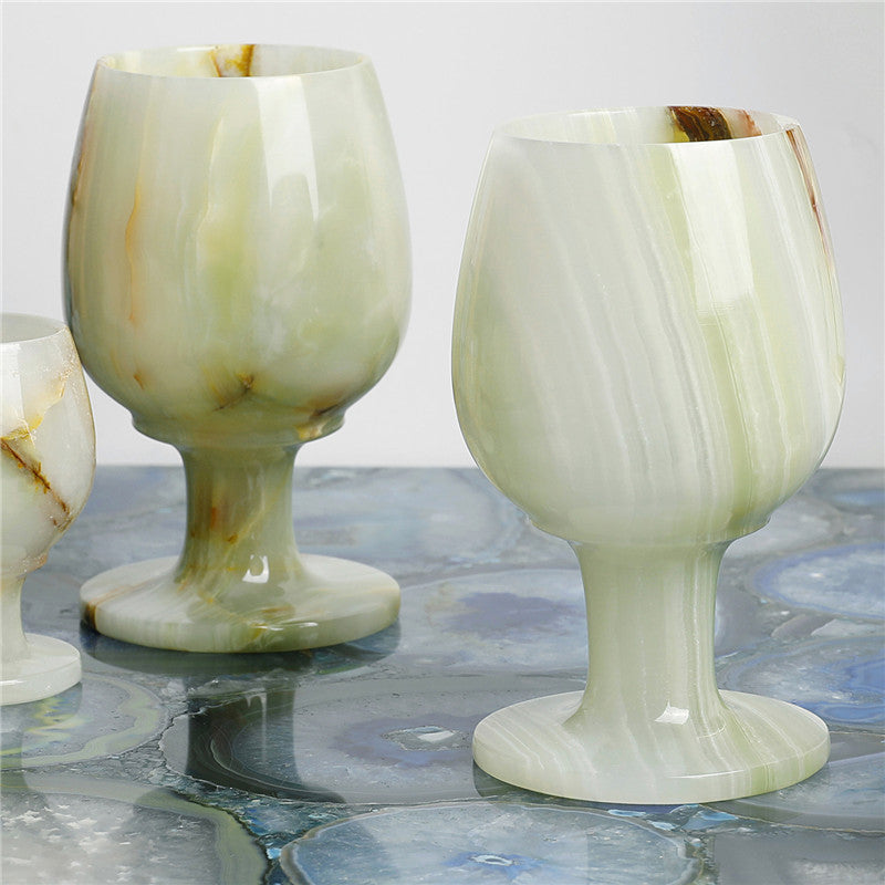 Handcrafted Natural Afghan Jade Wine Glass