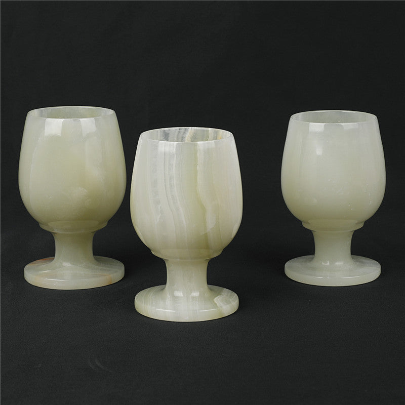 Handcrafted Natural Afghan Jade Wine Glass