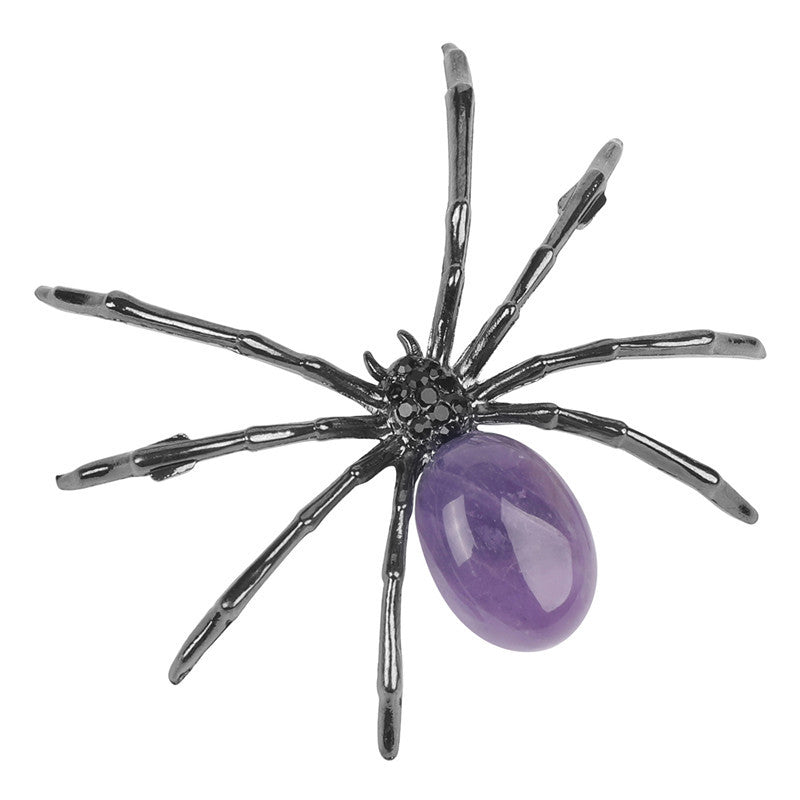 Handcrafted Natural Crystal Tiger's Eye Amethyst Spider