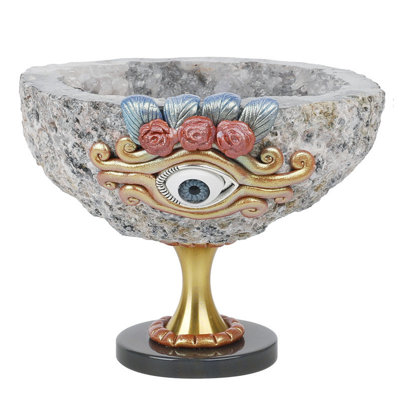 Handcrafted Natural Crystal Duzy Agate Protection Evil Eye Cup