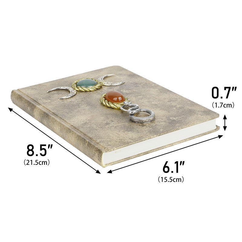 Hand Crafted Natural Crystal Notebook Snake Moon Gem Pattern