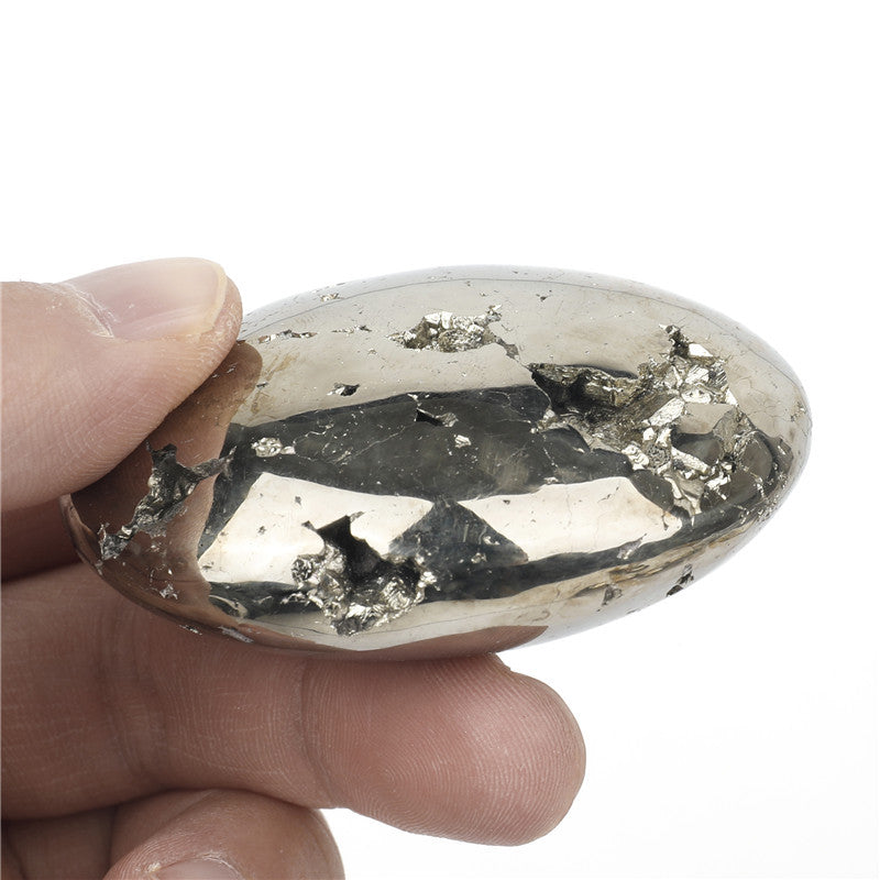 Natural Pyrite Palm Stone Prosperity & Abundance Manifestation