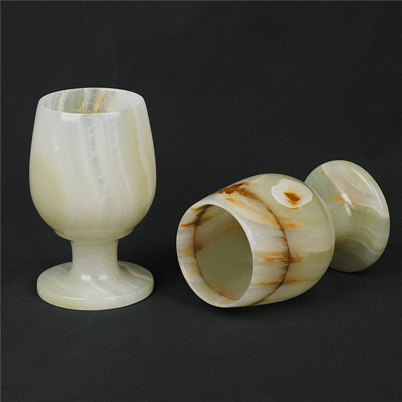 Handcrafted Natural Afghan Jade Wine Glass